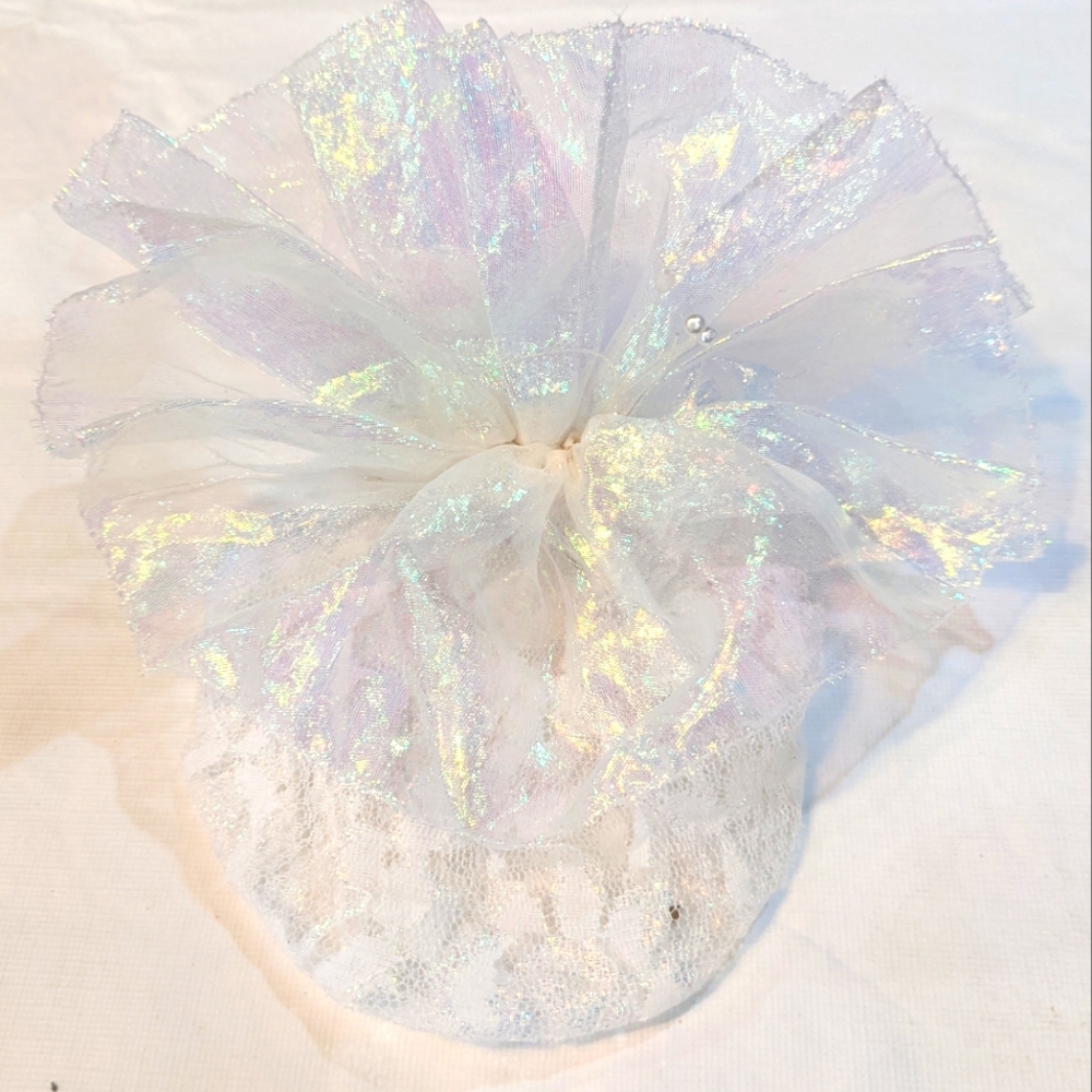 Formalwear White Hair Bun Cover